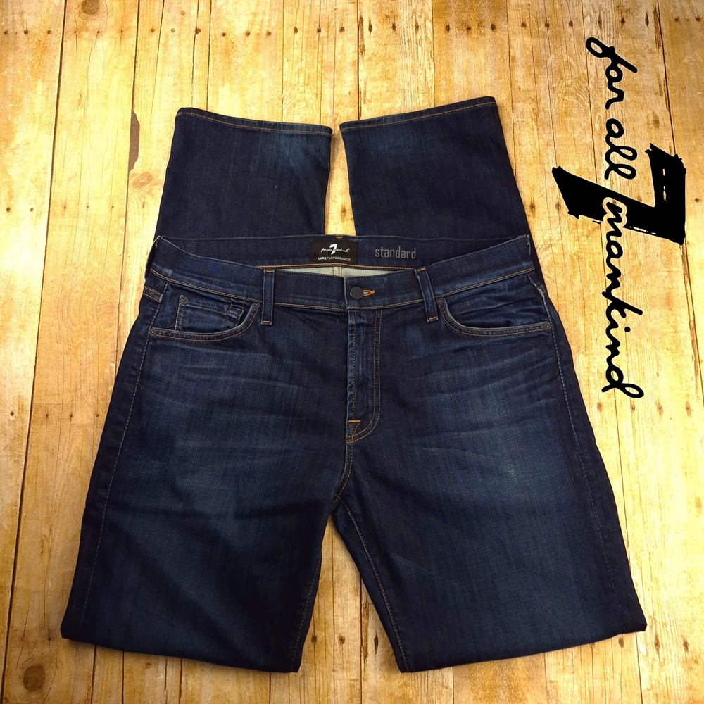 7 For All Mankind Men's Indigo Straight Jeans